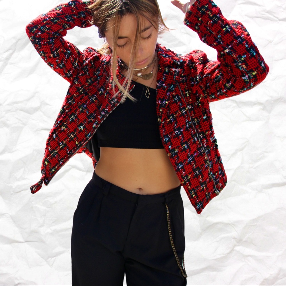 Alicia + Megan Tweed Moto Jacket